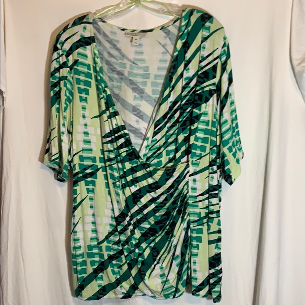 3x Dana Buchman Green Tropical Top